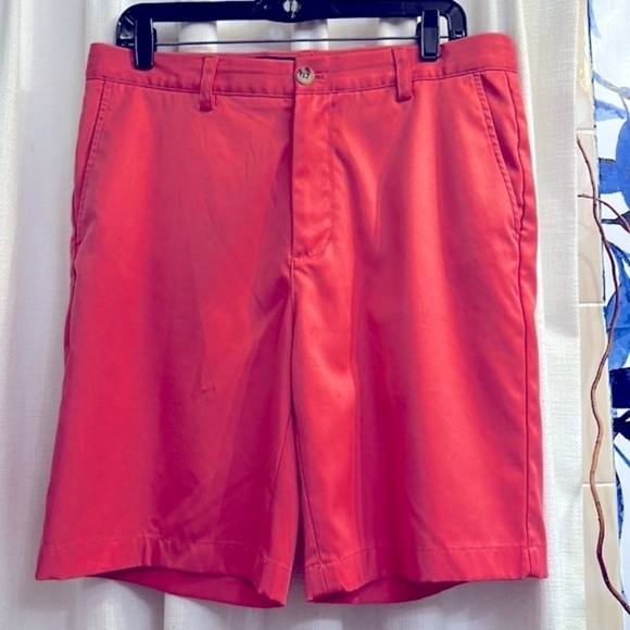 Men’s Vinyard Vines Links 100% Polyester Salmon Color Golf Shorts Size 33 - Picture 2 of 7